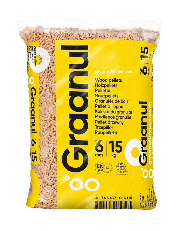 Pellet ENplus A1 + DINplus Graanul – Fornitura a bilico (24 bancali)